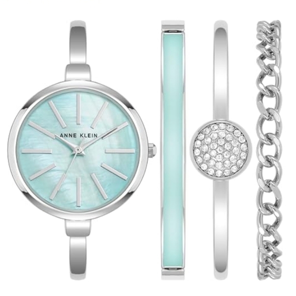Women's Bangle Watch and Bracelet Set Silver /Light Blue - Picture 6 of 6